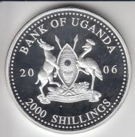 Uganda 2006. 2000Sh Ag "A labdarúgás halhatatlanjainak csarnoka - Anglia 2000-es évek" T:P...