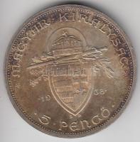 1938. 5P Ag "Szent István" T:2,2-