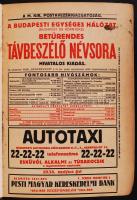 1938 Budapest és környékének betűrendes távbeszélő névsora. Egészvászon kötésben