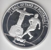 Uganda 2006. 2000Sh Ag "A labdarúgás halhatatlanjainak csarnoka - Brazília 2000-es évek" T:PP tanúsítvánnyal Uganda 2006. 2000 Shilling Ag "Hall of Fame of football - Brazil 2000s" C:PP