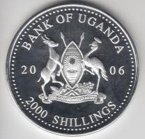 Uganda 2006. 2000Sh Ag "A labdarúgás halhatatlanjainak csarnoka - Brazília 2000-es évek" T...