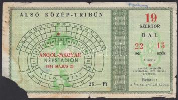 1954 Május 23, Angol-Magyar meccs (7:1) belépője a Népstadionba