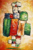 Tina Wood: Formák II. Olaj, vászon, jelzés nélkül, 90×70 cm