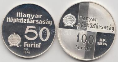 1974. 50Ft Ag + 100Ft Ag "50 éves az MNB" T:PP
