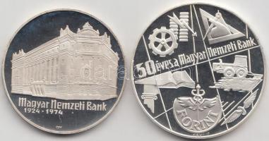 1974. 50Ft Ag + 100Ft Ag "50 éves az MNB" T:PP