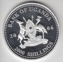 Uganda 2006. 2000Sh Ag "A labdarúgás halhatatlanjainak csarnoka - Brazília 1960-as évek / Pelé&...