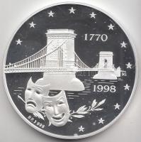 1998. "DEUTSCHES THEATER BUDAPEST" Ag emlékérem (31.16g/0.999/42.5mm) T:PP
