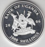 Uganda 2006. 2000Sh Ag "A labdarúgás halhatatlanjainak csarnoka - Anglia 1960-as évek / Booby M...