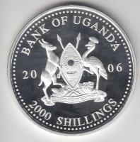 Uganda 2006. 2000Sh Ag "A labdarúgás halhatatlanjainak csarnoka - Franciaország 1980-as évek/ M...