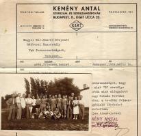 Kemény Antal gépgyár futballcsapata képeslap+fejléces papír