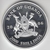 Uganda 2006. 2000Sh Ag "A labdarúgás halhatatlanjainak csarnoka - Anglia 1980-as évek/ Gery Lin...