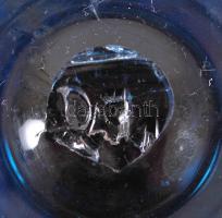 Antik üveg aufsatz, kézzel szakított és festett, hibátlan, m:10 cm, d:20 cm