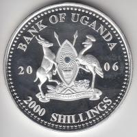 Uganda 2006. 2000Sh Ag "A labdarúgás halhatatlanjainak csarnoka - Románia 1980-as évek / Gheorg...