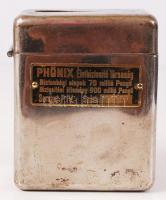 cca 1930 Phönix Életbiztositó Társaság fém pénzpersely /  Metal money box, 10x8x5cm