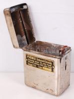 cca 1930 Phönix Életbiztositó Társaság fém pénzpersely / 
Metal money box, 10x8x5cm