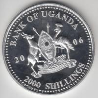 Uganda 2006. 2000Sh Ag "A labdarúgás halhatatlanjainak csarnoka - Olaszország 1980-as évek / Di...