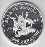 Uganda 2006. 2000Sh Ag "A labdarúgás halhatatlanjainak csarnoka - Portugália 2000-es évek / Lui...