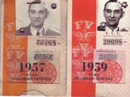 1957 és 1959-es bérlet