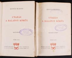 Eötvös Károly: Utazás a Balaton körül I-II. Bp., 1908, Révai Testvérek. Kiadói, szecessziós egészvás...