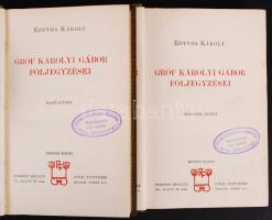 Eötvös Károly: Gróf Károlyi Gábor följegyzései I-II. Bp., 1904, Révai Testvérek. Kiadói, szecessziós...