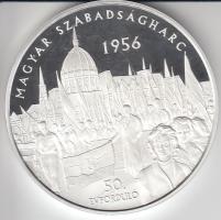 Kósa István (1953-) 1989. "Magyar Szabadságharc 1956 50. Évforduló / Hungarian Freedom Fight 1956" Ag emlékérem (31.17g/0.999/42.5mm) T:PP Dísztokban, csak 1000db!