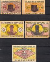 1920. "Világítási és Vízmű RT" 20f,50f,1K,2K,5K T:I (2k és 5K kis sarokhibával)