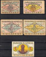1920. "Világítási és Vízmű RT" 20f,50f,1K,2K,5K T:I (2k és 5K kis sarokhibával)