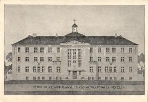 Pécel, Jézus Szíve Népleányai Társasága lelkigyakorlatos háza, hátoldalán meghívó P. Révay Tibor atya lelkigyakorlatára