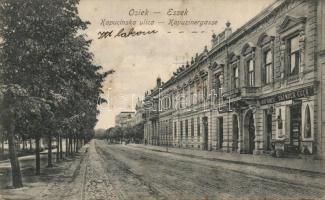 Eszék Osijek, Kapucinska ulica / street, Eger wine shop, Josip Kunetz's shop (fl)