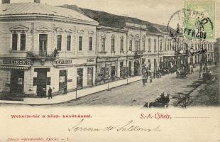 1907 Sátoraljaújhely Wekerle tér a központi kávéházzal