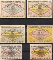 1920 "Világítási és Vízmű RT" 20f, 50f, 1K, 2K, 5K, 10K 6 klf db T:I