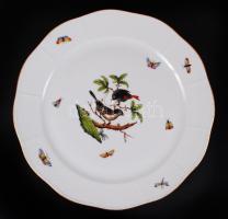 Herendi Rothschild-mintás süteményes tányér, kézzel festett, jelzett, hibátlan állapotban, d:29,5 cm / Handpainted numbered Herend chinaware plate in flawless condition