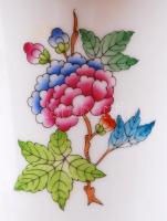 Herendi virág  mintás váza, kézzel festett, jelzett, hibátlan, m:14 cm, d:14 cm/ Herend Victoria vas...