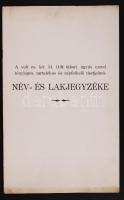 1932 A volt cs. kir. 34. (19) tábori ágyús ezred tényleges, tartalékos és népfelkelő tisztjeinek név- és lakjegyzéke