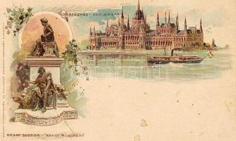 Budapest Parlament Litho hosszúcímzéses