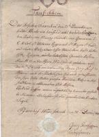 1813 Németországi keresztlevél szignettás papíron