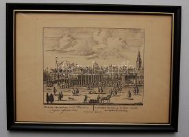 Gyümölcspiac régi holland metszet újnyomata keretben