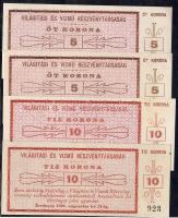 1920. Világítási és Vízmű Részvénytársaság" 20f (3x), 30f (3x), 50f (2x), 1K (3x), 5K (2x), 10K...
