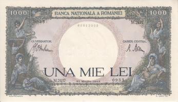 Románia 1943.márc. 23. 1000L T:I Romania 1941.march 23. 1000 Lei C:UNC