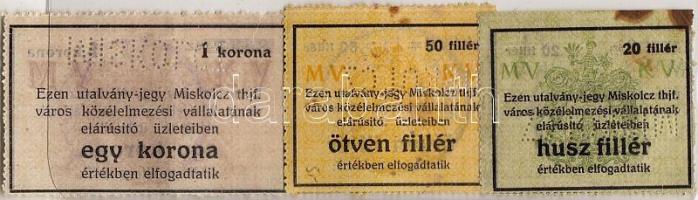 Dátum nélkül Miskolc 20f perforálás fordítva, 50f perforálás normál, 1K perforálás fordítva T:I folt...