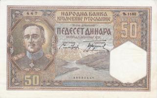 Jugoszlávia 1931. 50D T:II- Yugoslavia 1931. 50 Dinara C:VF