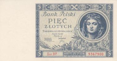 Lengyelország 1930. 5Zl + 1940. 20Zl T:I,II Poland 1930. 5 Zlotych + 1940. 20 Zlotych C:UNC,XF