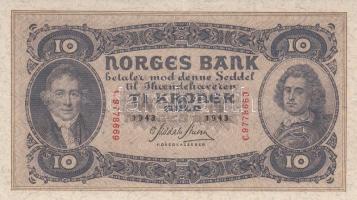 Norvégia 1943. 10K T:II
Norway 1943. 10 Kroner C:XF