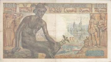Franciaország 1943. 1000Fr T:III(szép papír)
France 1943. 1000 Francs C:F(nice paper)