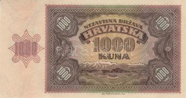 Horvátország 1941. 1000K T:I
Croatia 1941. 1000 Kuna C:UNC