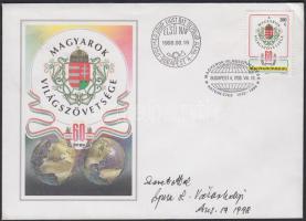 1998 Magyarok Világszövetsége FDC Vásárhelyi MIklós aláírásával