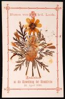 cca 1900 A Szentföld virágai 18 kártya szárított virágokkal. / Flowers of the Holy Land. 18 cards