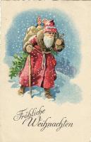 Mikulás litho üdvözlőlap