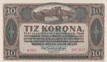 1920. 20f + 50f + 1K + 10K + 20K (2x) kétféle szín T:I,I- + 100K "Orell Füssli Zürich" T:I...