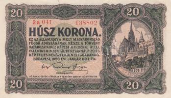 1920. 20f + 50f + 1K + 10K + 20K (2x) kétféle szín T:I,I- + 100K "Orell Füssli Zürich" T:I...